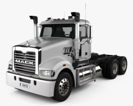 Mack Trident Axle Forward Day Cab Chassis Truck 2008 3D model
