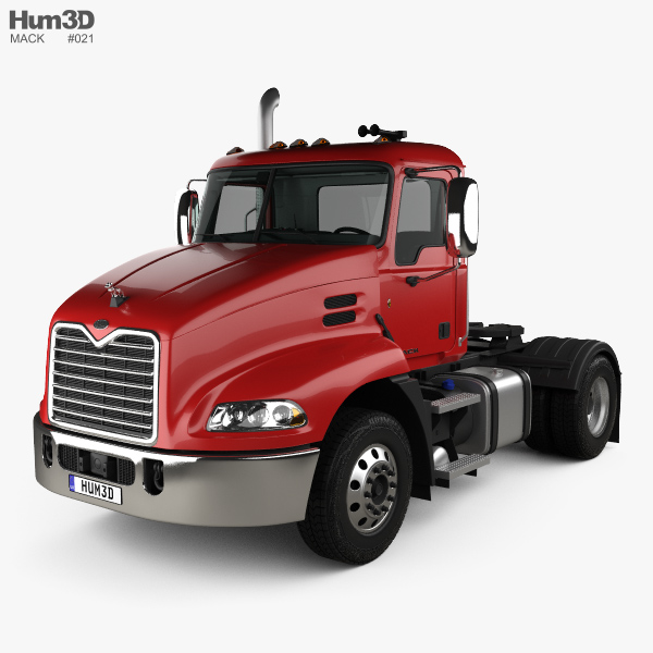 Mack Pinnacle Day Cab Tractor Truck with HQ interior 2011 3D model