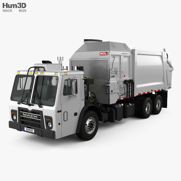 Mack LR LEU613 Garbage Truck Heil 2015 3D model