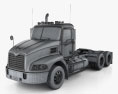 Mack Vision CXN613 Day Cab 트랙터 트럭 3축 2007 3D 모델  wire render