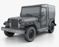 Mahindra Thar 2021 3D 모델  wire render