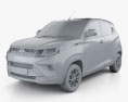 Mahindra KUV 100 with HQ interior 2021 3d model clay render
