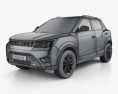 Mahindra XUV300 2022 3D 모델  wire render