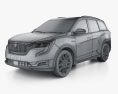 Mahindra XUV700 2024 3D-Modell wire render