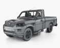 Mahindra Pik Up Single Cab with HQ interior and engine 2021 3d model wire render