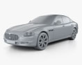 Maserati Quattroporte 2014 3d model clay render