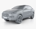 Maserati Kubang 2016 3d model clay render