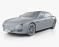Maserati Quattroporte 2016 3D-Modell clay render