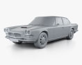 Maserati Quattroporte 1966 3d model clay render