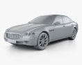 Maserati Quattroporte 2007 3D模型 clay render