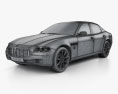 Maserati Quattroporte 인테리어 가 있는 2008 3D 모델  wire render