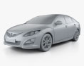 Mazda 6 掀背车 2014 3D模型 clay render