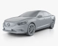 Mazda 6 轿车 2016 3D模型 clay render