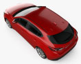 Mazda 3 해치백 인테리어 가 있는 2016 3D 모델  top view