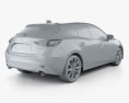 Mazda 3 해치백 인테리어 가 있는 2016 3D 모델 