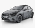 Mazda Demio 5-door hatchback 2017 3d model wire render