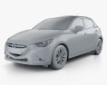 Mazda Demio 5-door hatchback 2017 3d model clay render
