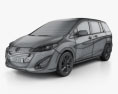 Mazda 5 с детальным интерьером 2015 3D модель wire render