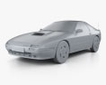 Mazda RX-7 coupe 1985 3d model clay render