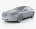 Mazda 6 セダン 2021 3Dモデル clay render