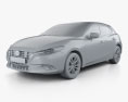 Mazda 3 (BM) hatchback con interni 2020 Modello 3D clay render