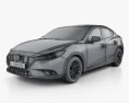 Mazda 3 (BM) sedan with HQ interior 2020 3d model wire render