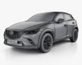 Mazda CX-3 GT-M mit Innenraum 2018 3D-Modell wire render