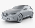 Mazda CX-3 GT-M HQインテリアと 2018 3Dモデル clay render