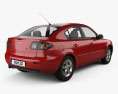 Mazda 3 轿车 2009 3D模型 后视图