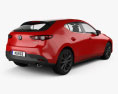 Mazda 3 Fließheck 2023 3D-Modell Rückansicht