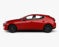 Mazda 3 해치백 2023 3D 모델  side view