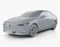 Mazda 3 sedan 2022 3d model clay render
