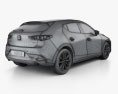 Mazda 3 hatchback con interior y motor 2023 Modelo 3D