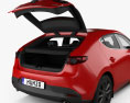 Mazda 3 해치백 인테리어 가 있는 와 엔진이 2023 3D 모델 
