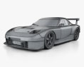 Mazda RX-7 GT300 2008 3D 모델  wire render