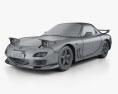 Mazda RX-7 HQインテリアと 1992 3Dモデル wire render