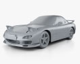 Mazda RX-7 mit Innenraum 1992 3D-Modell clay render