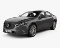 Mazda 6 Седан з детальним інтер'єром 2021 3D модель