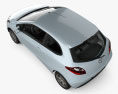 Mazda 2 3 porte con interni 2013 Modello 3D vista dall'alto