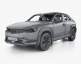 Mazda MX-30 з детальним інтер'єром 2023 3D модель wire render