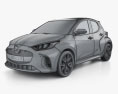 Mazda 2 ハイブリッ 2023 3Dモデル wire render