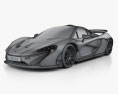 McLaren P1 mit Innenraum 2016 3D-Modell wire render