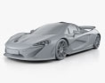 McLaren P1 mit Innenraum 2016 3D-Modell clay render