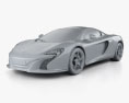 McLaren 650S Spider 2017 3D 모델  clay render