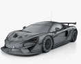 McLaren 570S GT4 2018 3D-Modell wire render