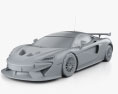 McLaren 570S GT4 2018 Modello 3D clay render