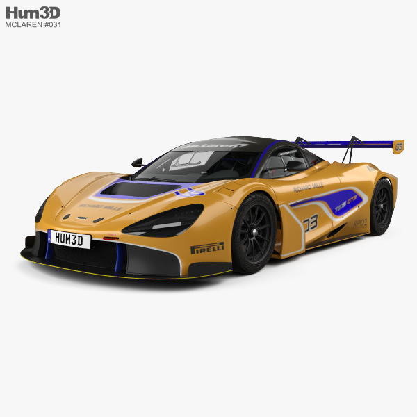 McLaren 720S GT3 avec Intérieur 2019 Modèle 3D