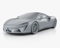 McLaren Artura 2024 3d model clay render