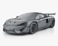 McLaren 620R 2023 Modello 3D wire render