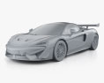 McLaren 620R 2023 3D 모델  clay render